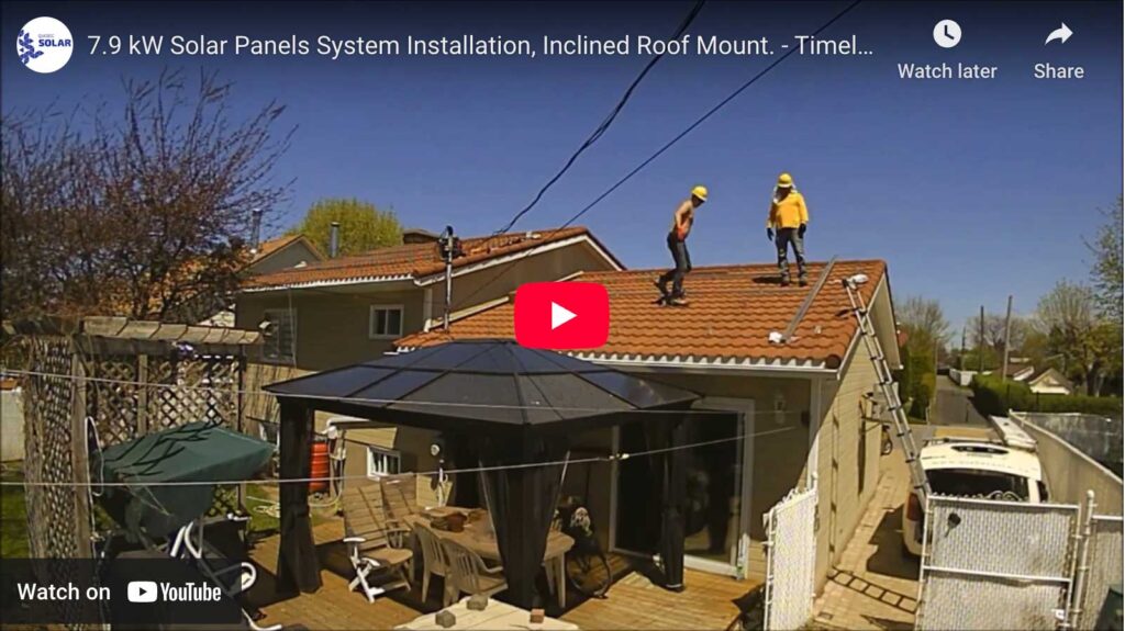 Solar panel installation in Varennes, Québec - time lapse video