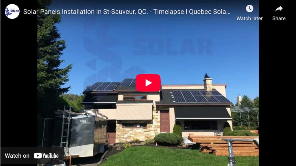 Solar panel installation in Saint-Sauveur, Qc. Time lapse video.